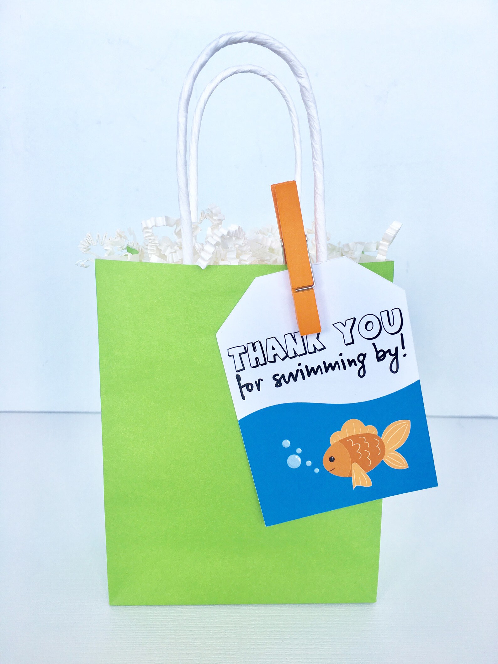 Fish Birthday Tag Goldfish Goodie Bag Tag Ofishally One | Etsy