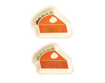 Pumpkin Pie Shaped Plates 8ct, Thanksgiving Dessert Plates, Thanksgiving Paper Plates, Fall Plates, Pumpkin Pie Party, Fall Dessert Table