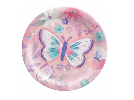 Floral Butterfly Dessert Plates, 8 Small Butterfly Plates, Butterfly Birthday Party Plates, Butterfly Bridal Shower, Mother's Day Brunch Il_570xn