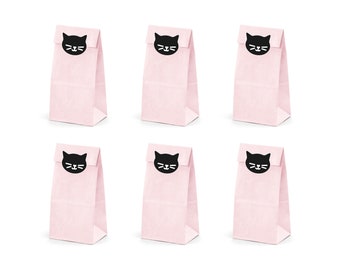 Pink Cat Favor Bag, Kitty Cat Treat Bags, Cat Party Favors, Kitty Cat Birthday Party, Cat Party Decor, Cat Party Supplies, Birthday Loot Bag