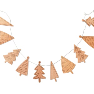 Etched Wood Tree Banner 6ft,  Christmas Tree Banner, Rustic Christmas, Farmhouse Christmas Decor, Woodland Party Decor, Cozy Cabin Christmas