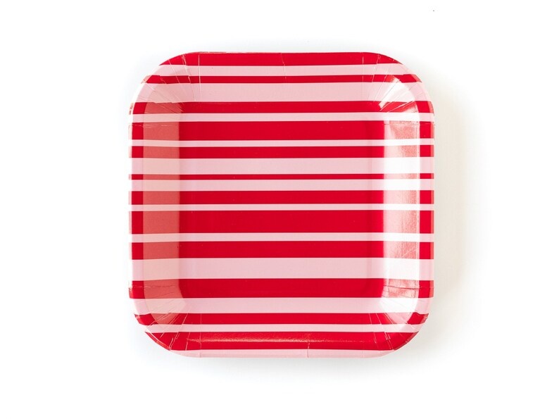 Red and Pink Valentine Plates Valentine/'s Day Party Plates 12 Valentine Paper Plates Valentines Party Supplies