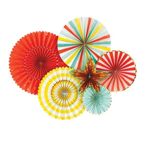 Carnival Party Fans 6ct, Circus Party Fans, Carnival Decorations, Carnival Birthday Decorations, 1st Birthday Circus, County Fair Birthday