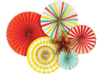 Carnival Party Fans 6ct, Circus Party Fans, Carnival Decorations, Carnival Birthday Decorations, 1st Birthday Circus, County Fair Birthday