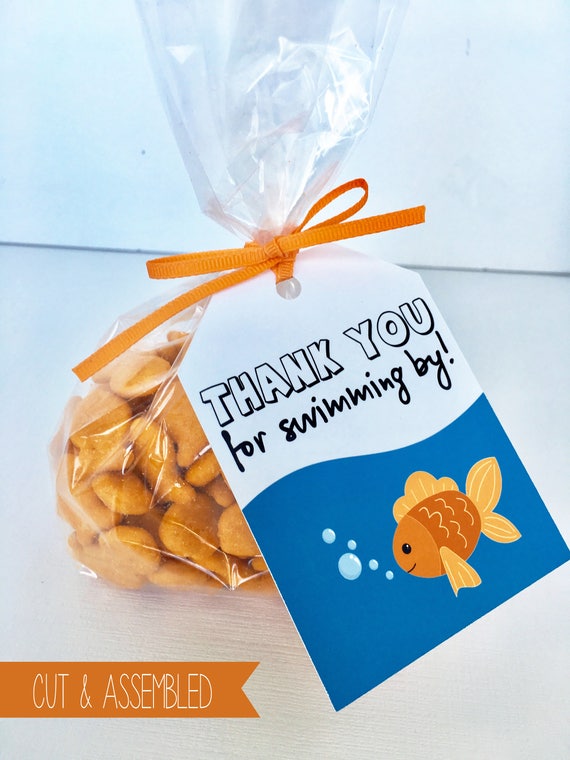 Fish Birthday Tag Goldfish Goodie Bag Tag Ofishally One | Etsy