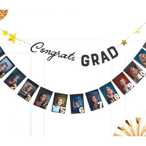 Graduation Photo Banner, Grad Photo Display, Graduation Banner, Grad Party Decor, 2024 Graduation Decorations, High School Graduation Party