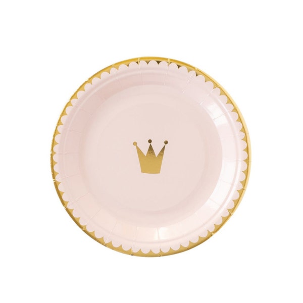 Princess Crown Plates 8ct, Princess Plates, Princess Birthday, Dessert Plates, Fairytale Birthday, Sweet 16 Party, Princess Bridal Shower