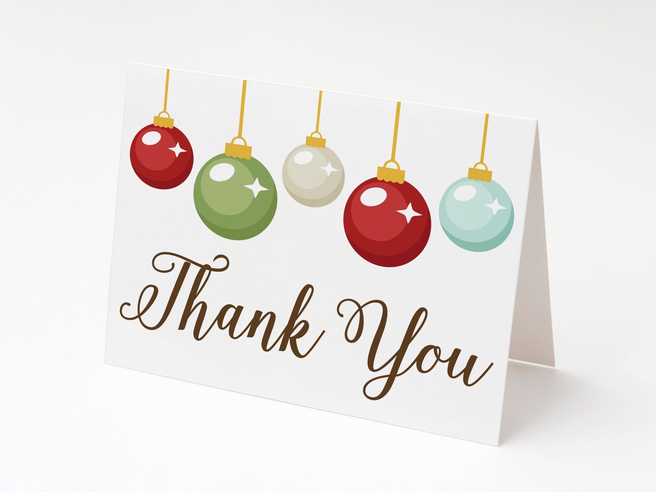 Christmas Thank You Cards Blank Holiday Thank You Cards