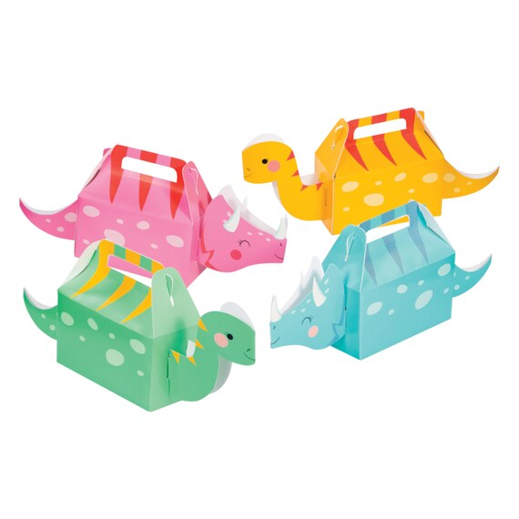 Girl Dinosaur Favor Boxes, Pink Dinosaur Party Favors, Dinosaur Party