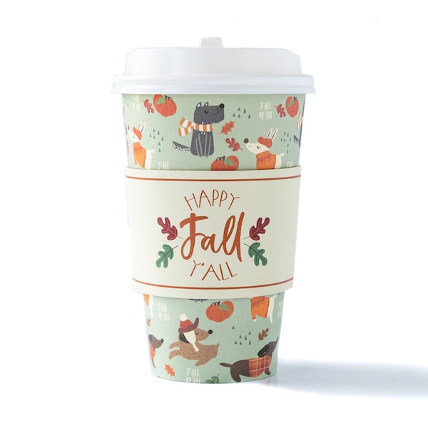 Cute Disposable Coffee Cups Etsy
