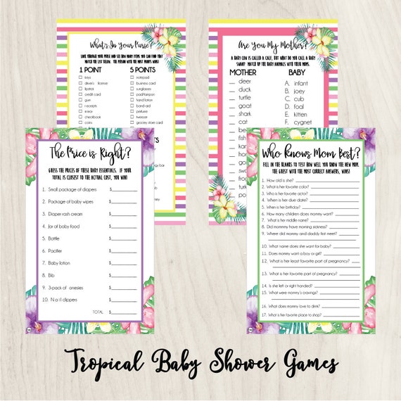 Aloha Baby Shower Games Package Aloha Baby Shower Printable Baby Aloha Baby Shower Games Package Aloha Baby Shower Printable Baby