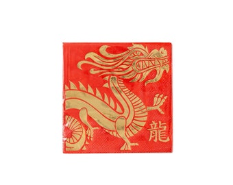 Lunar New Year Dragon Cocktail Napkins 18ct, Chinese New Year Napkins, Dragon Napkins, Chinese Party, Year of the Dragon, Chinese Birthday