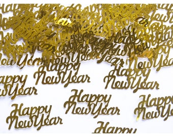 New Years Confetti, Happy New Year Confetti, Gold Foil Confetti, New Years Eve Decorations, 2021 New Years Celebration
