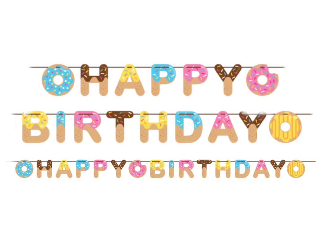 Donut Banner Donut Happy Birthday Banner Donut Birthday - Etsy