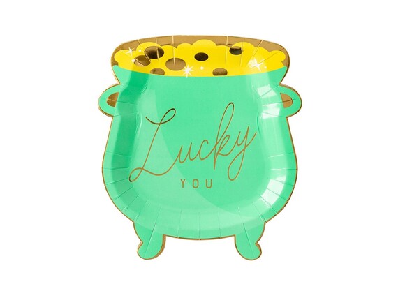 Pot of Gold Plates 8ct, St. Patrick's Day Plates, Dessert Plates, Lucky One First Birthday, St. Patrick's Day Party Supplies, Irish Birthday Il_570xn