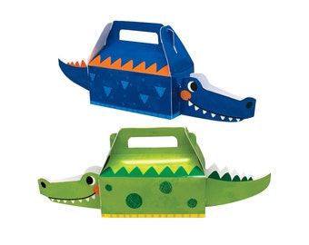 Alligator Party Favor Boxes 4ct, Reptile Party Favors, Alligator Birthday, Crocodile Birthday, Reptile Theme Party, Chomp Party In The Swamp