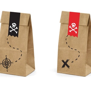 Pirate Favor Bags, Pirate Birthday Treat Bags, Pirate Party Favors, Pirate Themed Candy Bags, Pirate Party Supplies, 6 Birthday Loot Bags