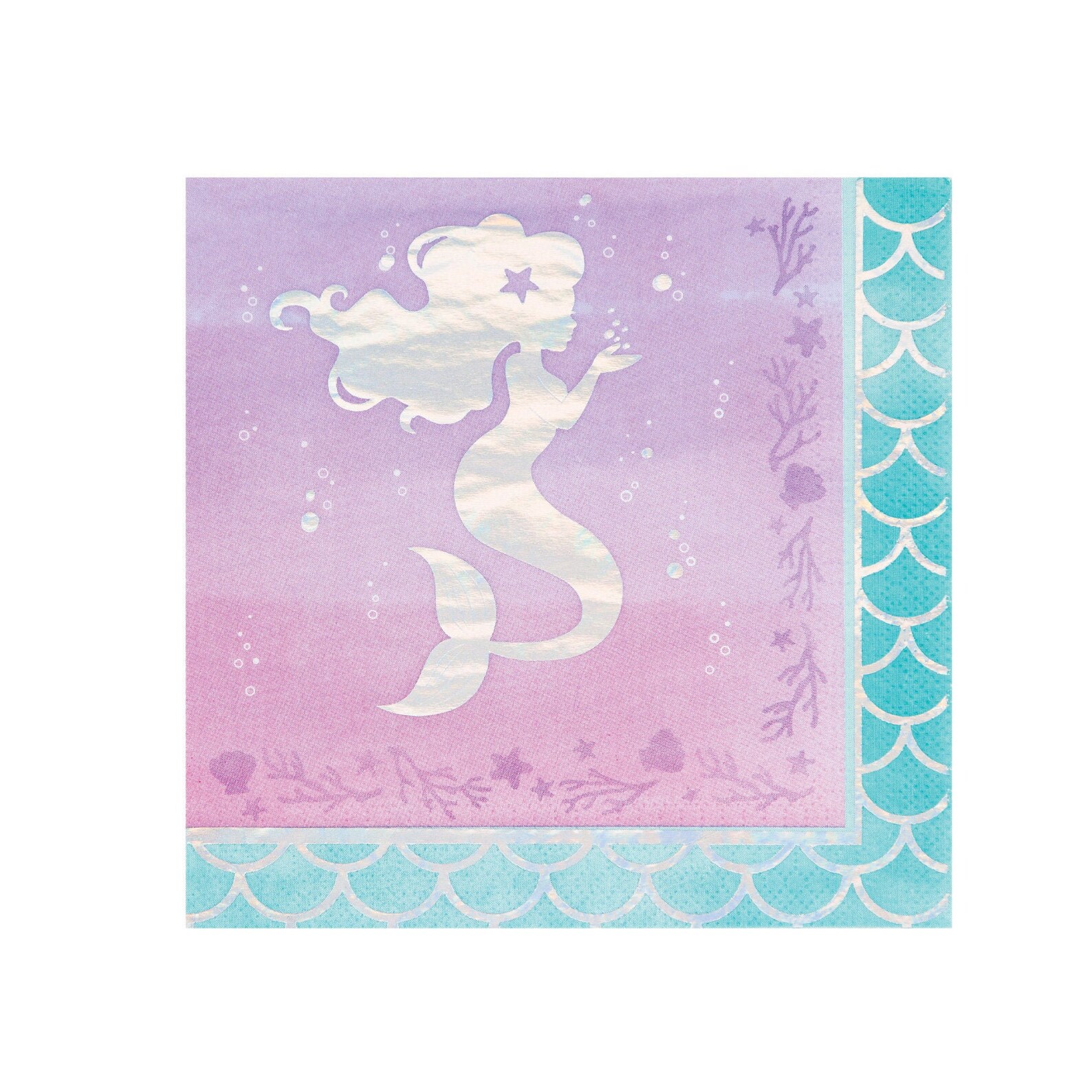 Mermaid Napkins Large Mermaid Napkins Mermaid Birthday Etsy