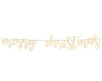 Wooden Merry Christmas Banner, Rustic Christmas Decor, Wooden Christmas Decorations, Modern Farmhouse Christmas, Holiday Mantel Garland