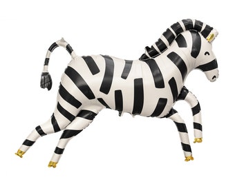 Zebra Balloon 39", Safari Animal Balloon, Jungle Safari Ballons, Safari Baby Shower, Party Animal Birthday Decor, Animal Party, Wild One