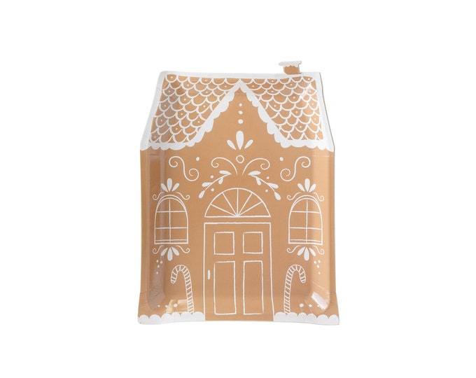 Gingerbread House Shaped Plates 8ct, Christmas Plates, Gingerbread ...