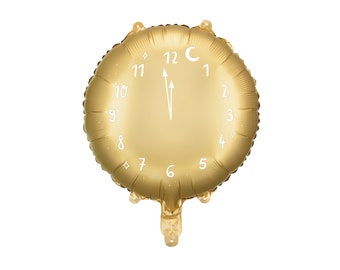 New Year's Eve Clock Balloon 14in, Gold New Year's Eve Balloons, New Year's Eve Countdown, NYE Party Decor, Photo Prop, New Year's Eve Bash