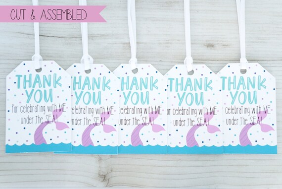 Mermaid Party Favor Tags - Mermaid Tags - Mermaid Party - Mermaid Birthday - Under the Sea - Little Mermaid - Favor Tag - Assembled Il_570xn
