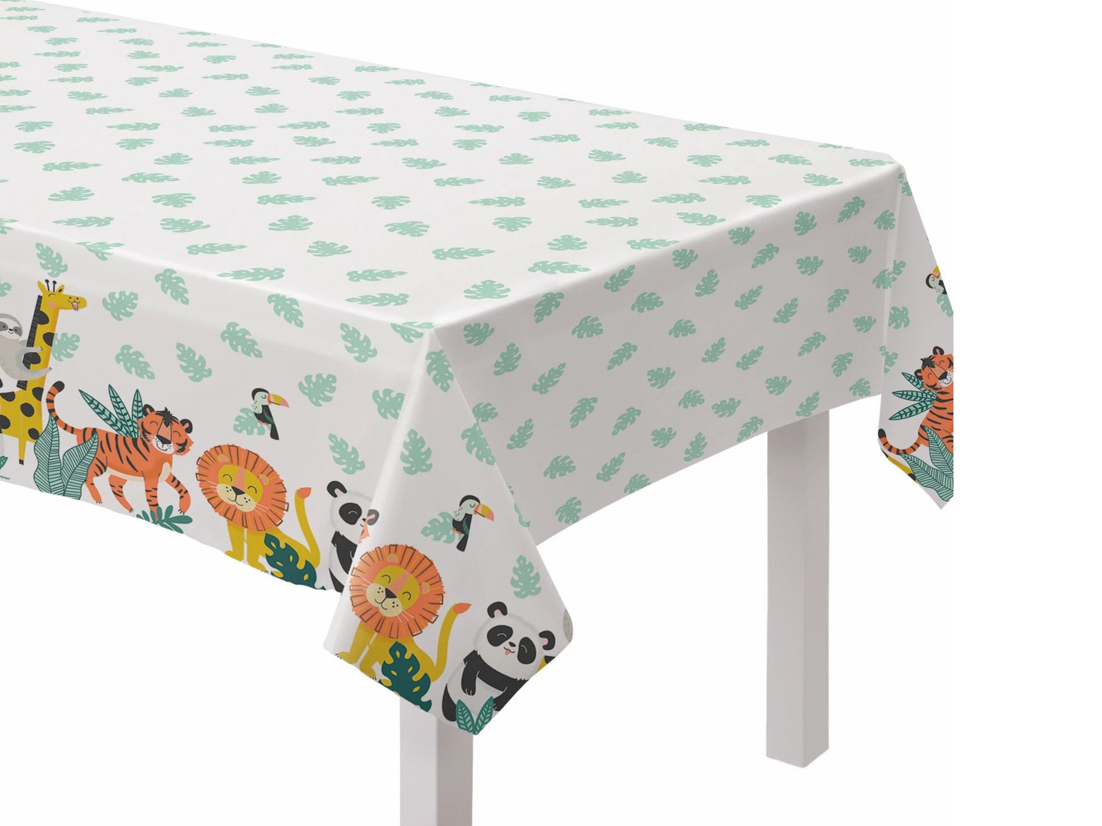 Jungle Party Tablecloth Safari Party Table Cover Animal Etsy