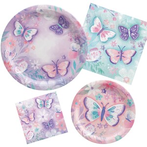 Floral Butterfly Paper Napkins, Large Butterfly Napkins, Butterfly Party Décor, Flowers and Butterflies Baby Shower, 8 Luncheon Napkins image 6