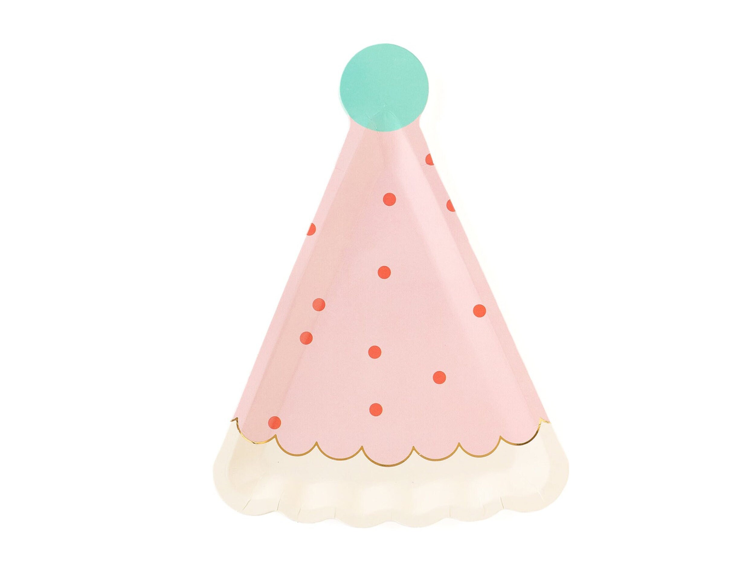 Pink Birthday Hat Shaped Plates Party Hat Plates Birthday Paper Plates for Girls Ice Cream Party Two Sweet Birthday Pink