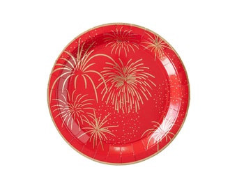 Gold Foil Fireworks Paper Plates 8ct, Chinese New Year Plates, Chinese Party Plates, Chinese Birthday, Lunar New Year, Chinese Tea Ceremony