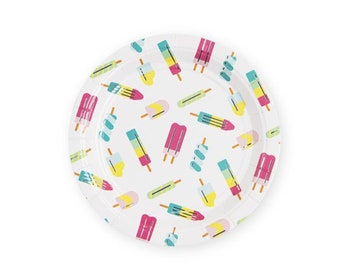 Popsicle Party Plates, Ice Cream Party Dessert Plates 8ct, Ice Pop Plates, Popsicle Birthday Decor, Ice Cream Party, Two Sweet Theme