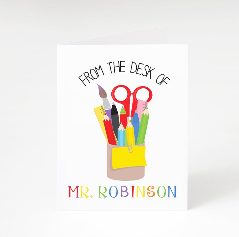Teacher Gift Christmas Teacher Gift Personalized Teacher Appreciation Gift Male Teacher Gift Personalized Teacher Note Cards