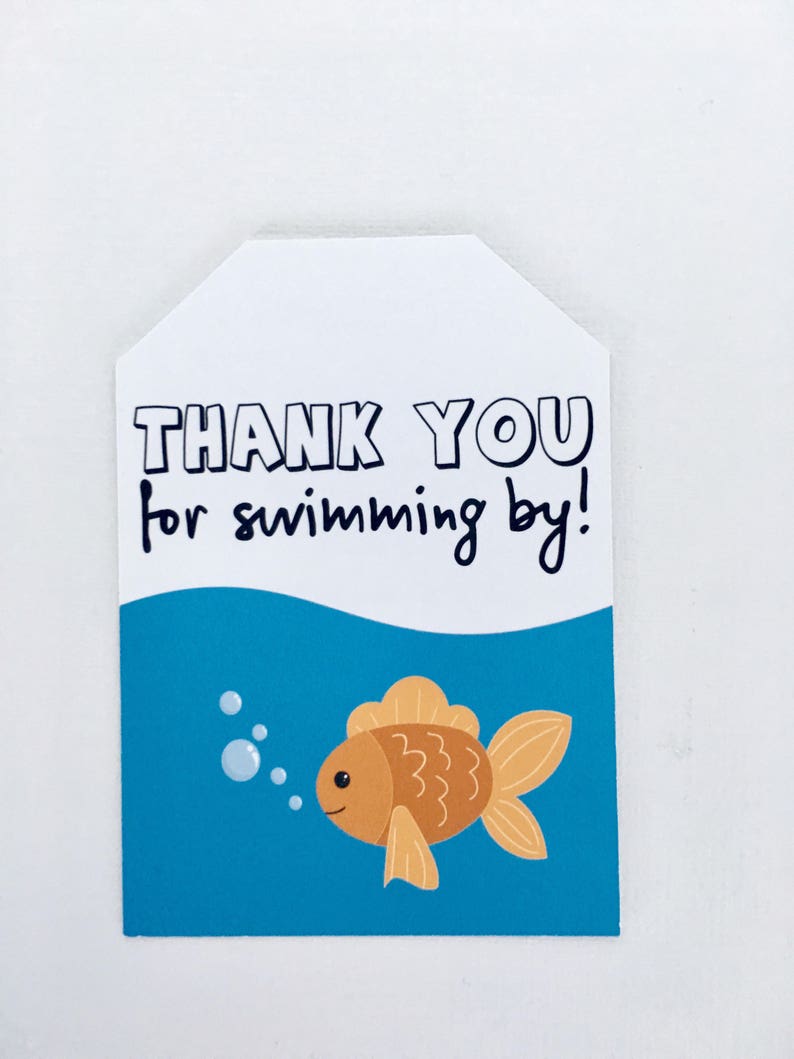 Fish Birthday Tag Goldfish Goodie Bag Tag Ofishally One | Etsy