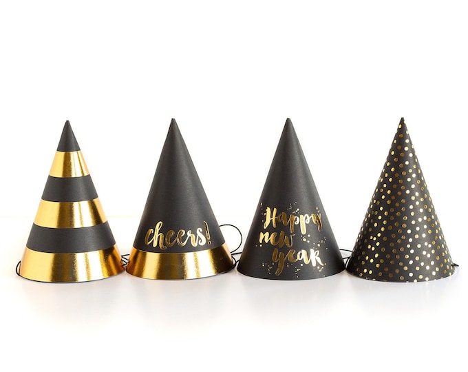 Black and Gold Paper Napkins Striped Party Napkins New Etsy