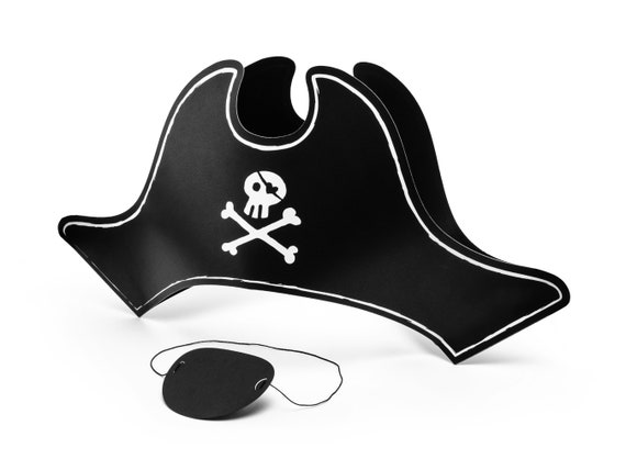 Pirate Hat and Eye Patch Set, Pirate Birthday Party Favor, Pirate Costume, Pirate Party Supplies Il_570xn