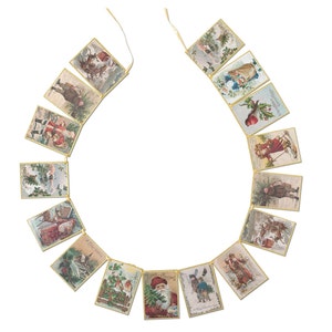 Vintage Christmas Banner 5ft, Vintage Santa Banner, Old World Christmas Decor, Classic Christmas, Photo Backdrop, Christmas Postcard Scenes