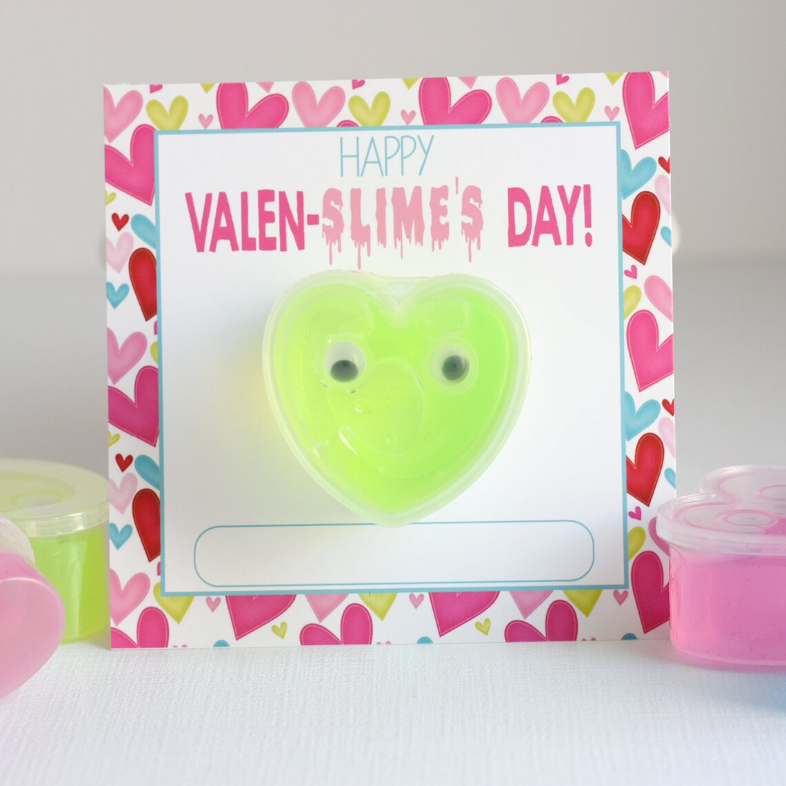 Slime Valentine Cards Slime Valentine Tags Be My ValenSLIME | Etsy