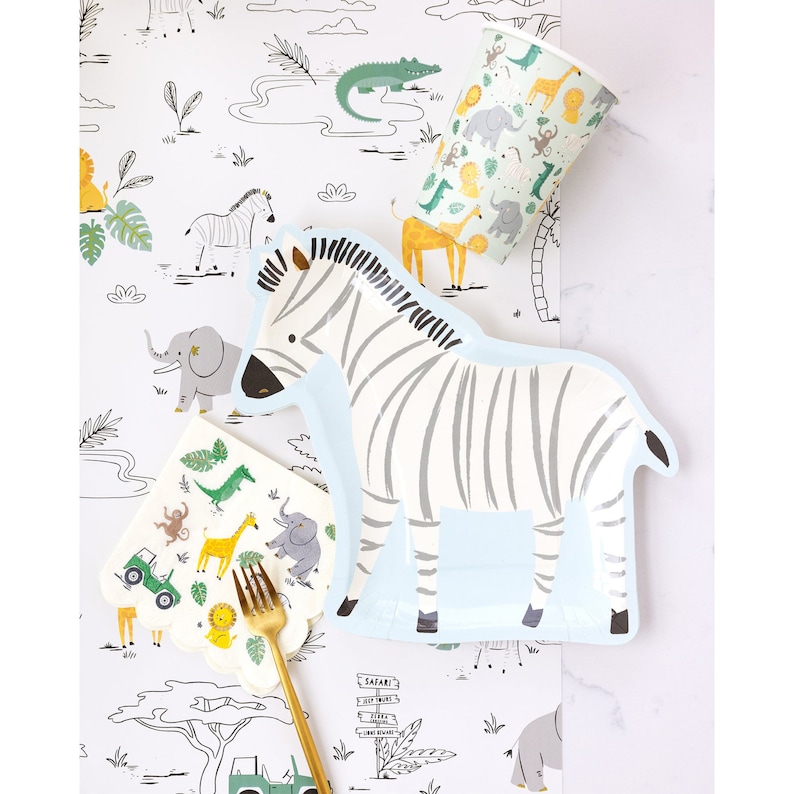 Safari Table Runner Paper, Safari Table Cover, Jungle Safari Table Decor, Safari Animal Party, Safari Birthday, Safari Baby Shower, Wild One image 2