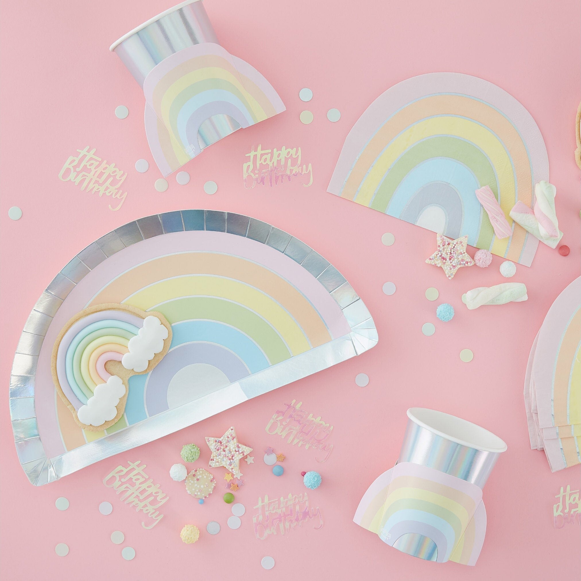 Pastel Rainbow Plates Rainbow Plates Rainbow Party Plates Etsy