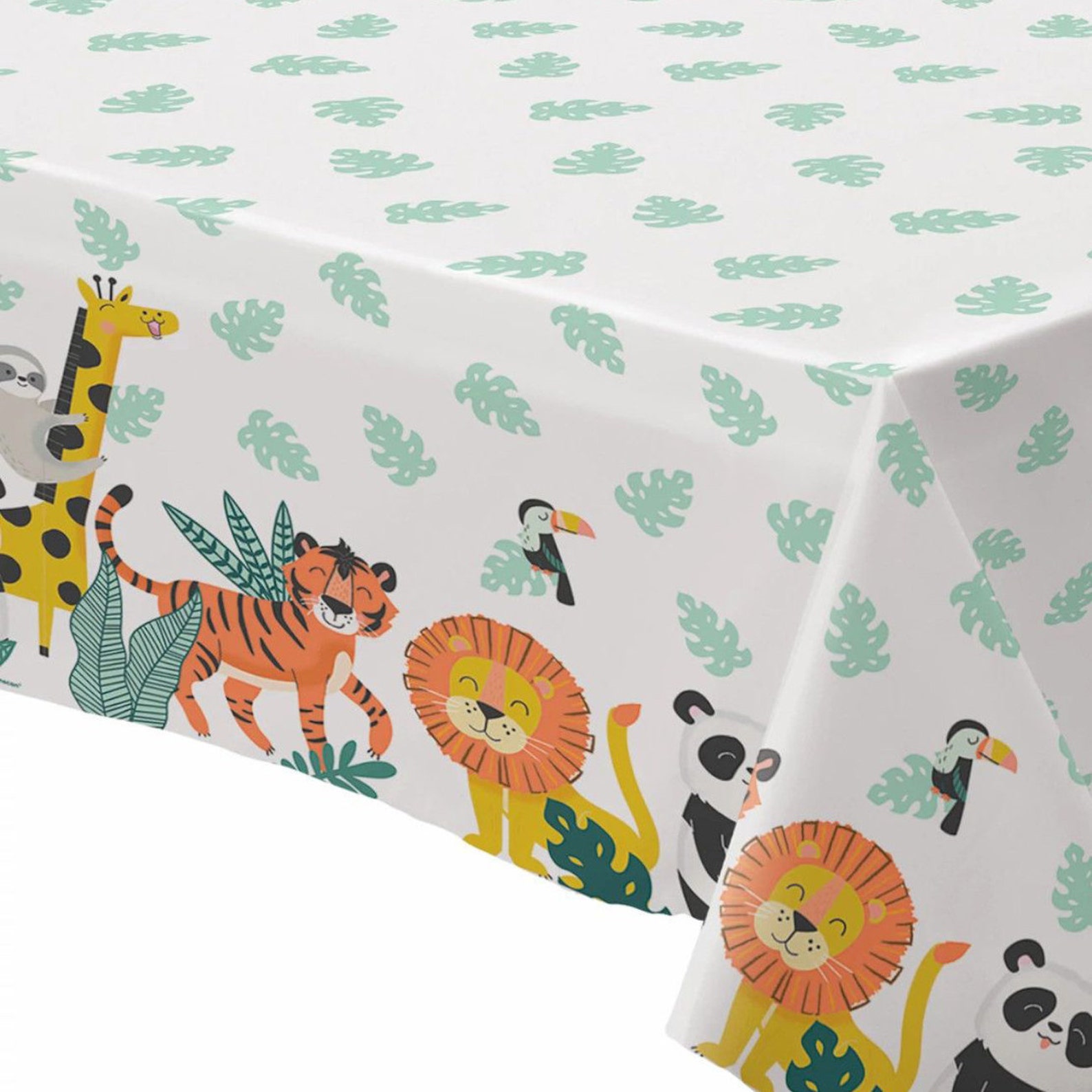 Jungle Party Tablecloth Safari Party Table Cover Animal Etsy
