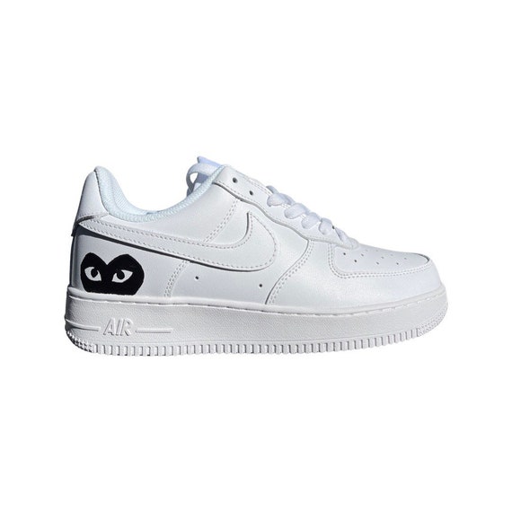Custom Air Force 1. CDG Custom Black Heart | Etsy