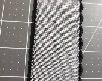 20mm Per 2 Metres Scalloped Edge Premium White Woven Polyester Elastic