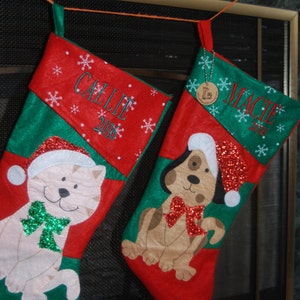 Personalized dog stockings, pet Christmas stocking, custom cat stocking, custom dog stocking, pet gifts, pet lover gift