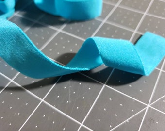 3/4in TURQUOISE elastic, matte finishing elastic, 3/4 inch elastic, blue flat elastic, elastic, hair band elastic, panty sewing elastic