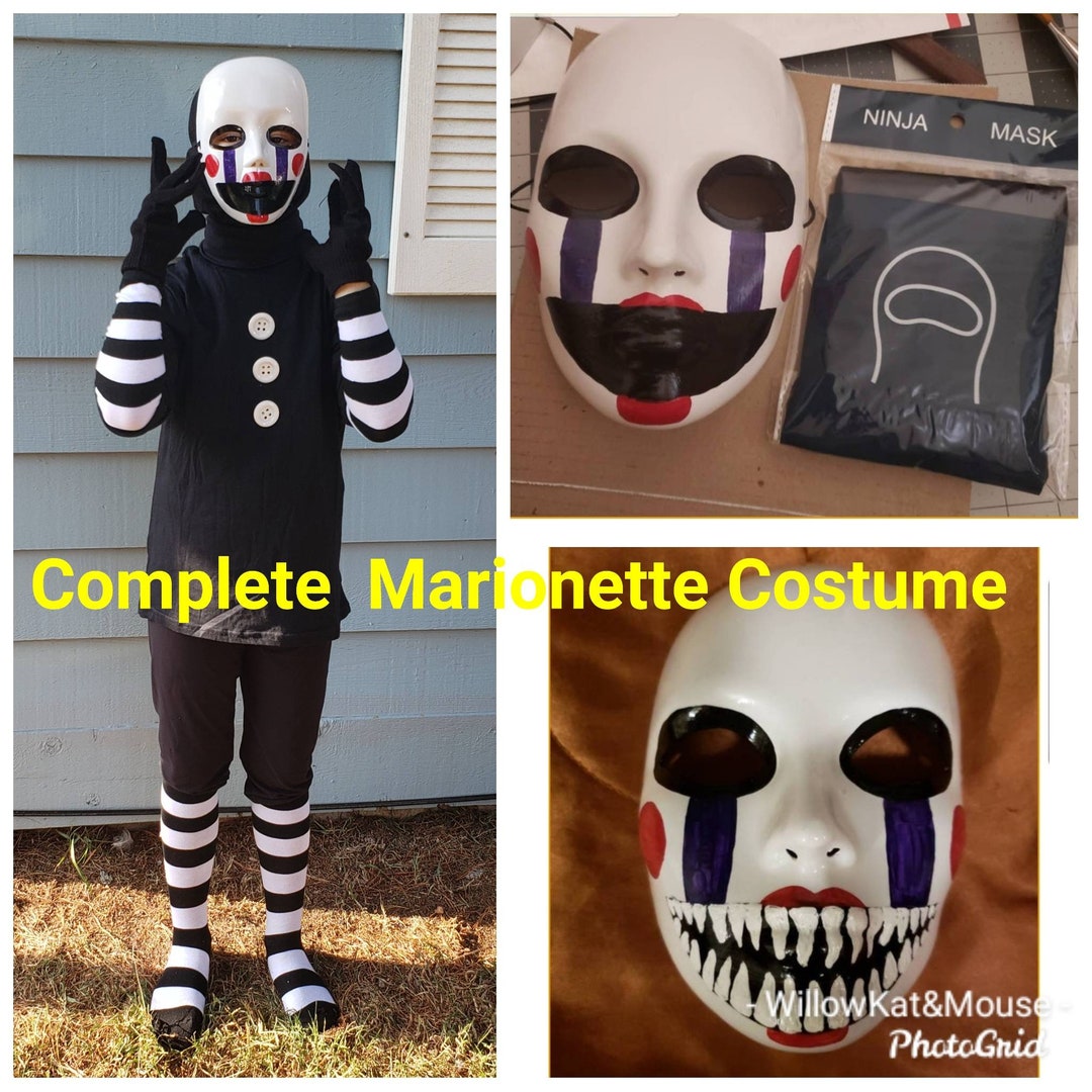 This is so cool. I wish I had this. Fnaf Marionette costume.  Fantasias de  halloween femininas, Fantasias femininas, Festa a fantasia ideias
