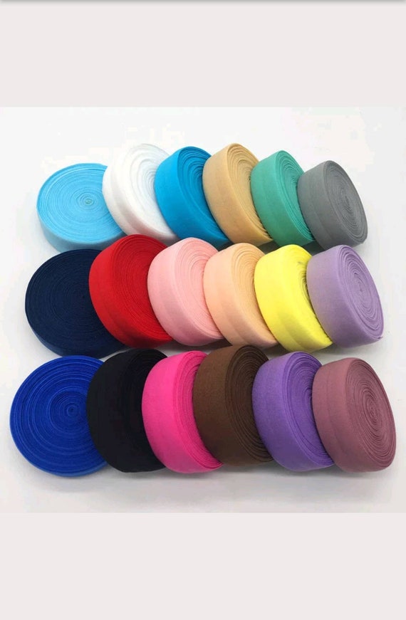 Black Fold Over Elastic Foe Roll 1 Inch Width 50yds for sale online