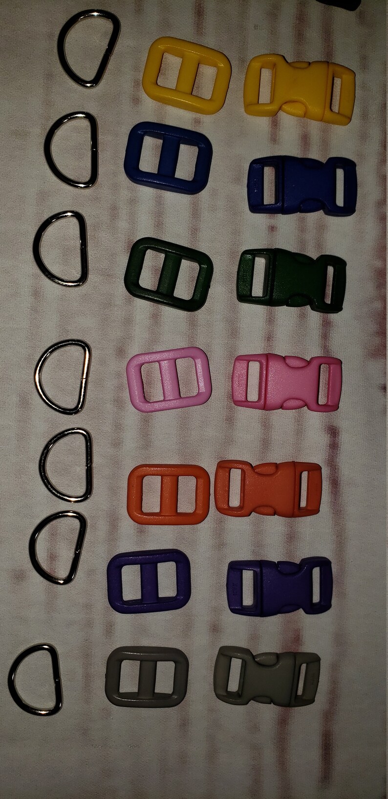 Adjustable Strap Hardware 3/8in Buckle/slider/d Ring Colored Etsy