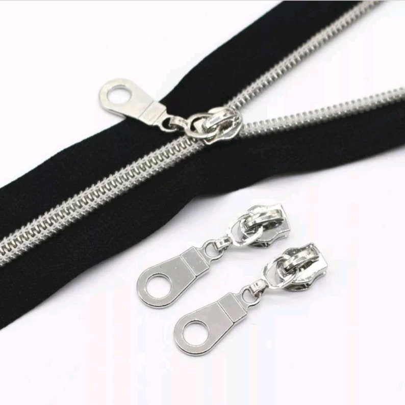 Metal ZIPPERS 5 metal zippers by the yard double zippers Etsy