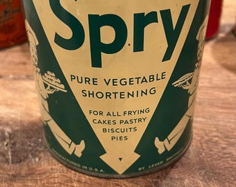 Vintage Spry Vegetable Shortening Tin
